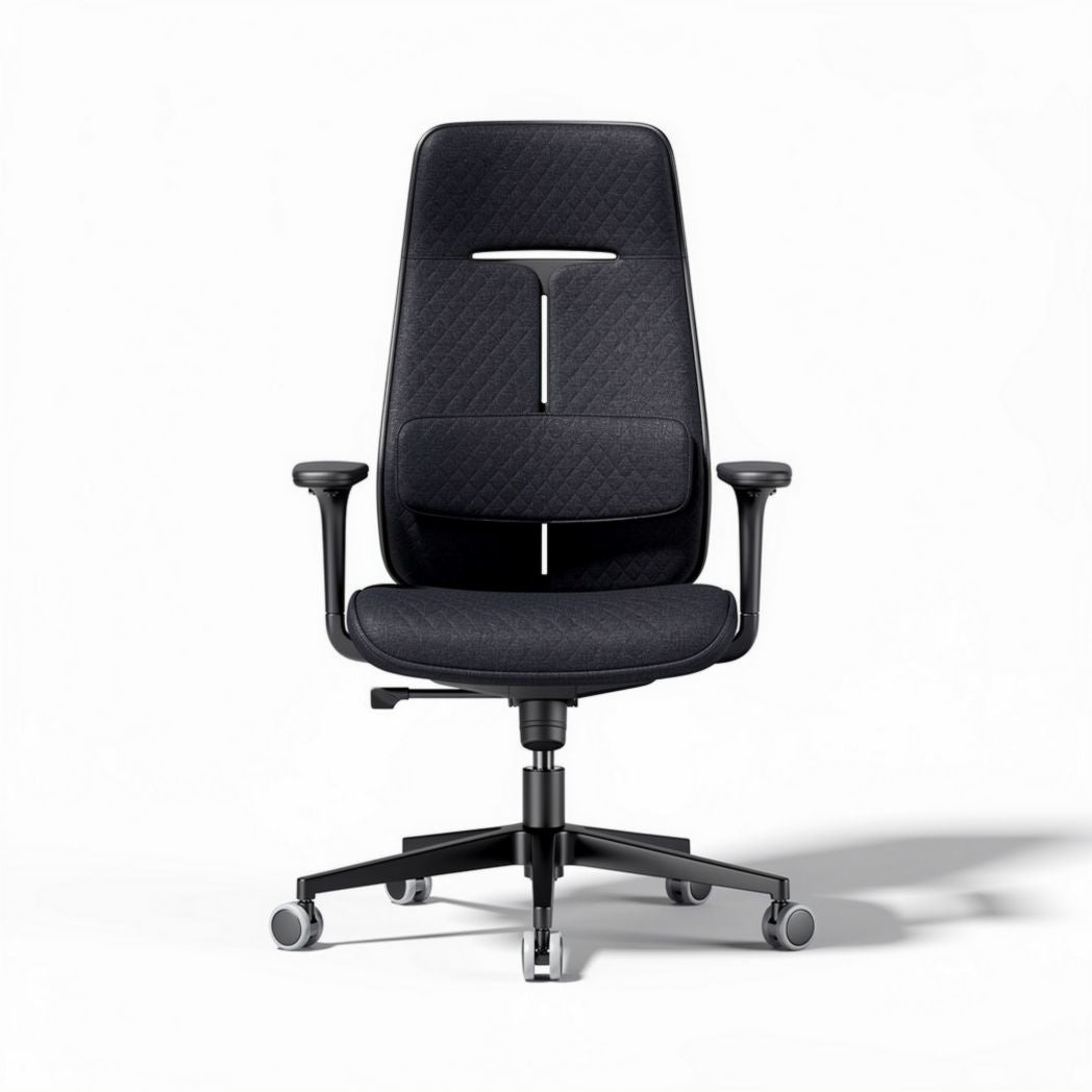 Silla de oficina ergonómica en color negro con ruedas giratorias 60 x 60 x 100cm