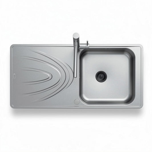 Fregadero de acero inoxidable de 70 x 40 x 15cm con grifo integrado